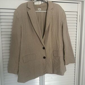 Target Tan Blazer Lightweight Linen Blend
